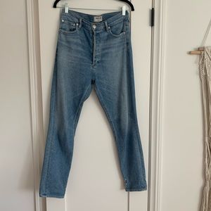 Agolde size 29 light wash straight leg denim jeans